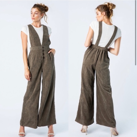 Corduroy Jumpsuit Overalls - Picture 3 of 3